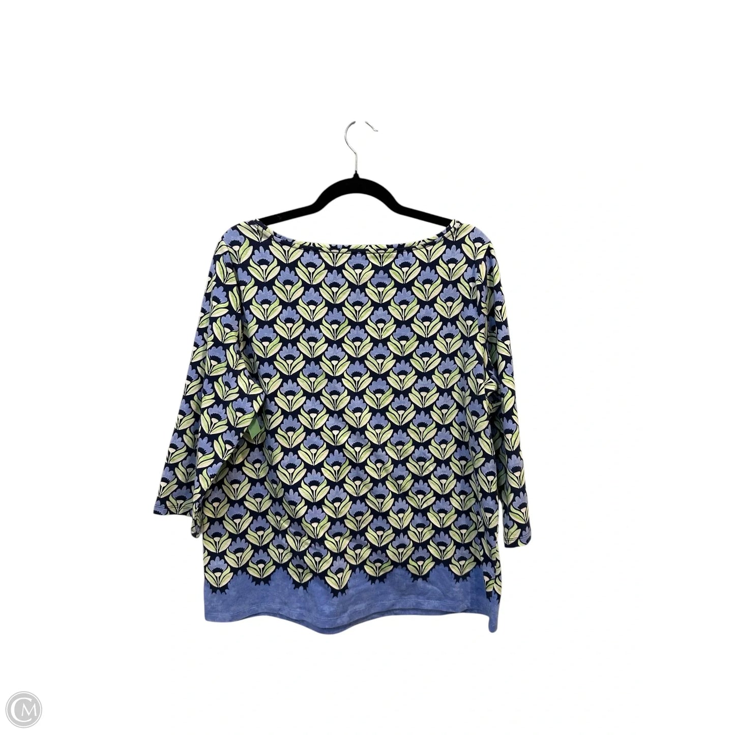 Top 3/4 Sleeve Basic By Talbots In Floral Print, Size: Xl