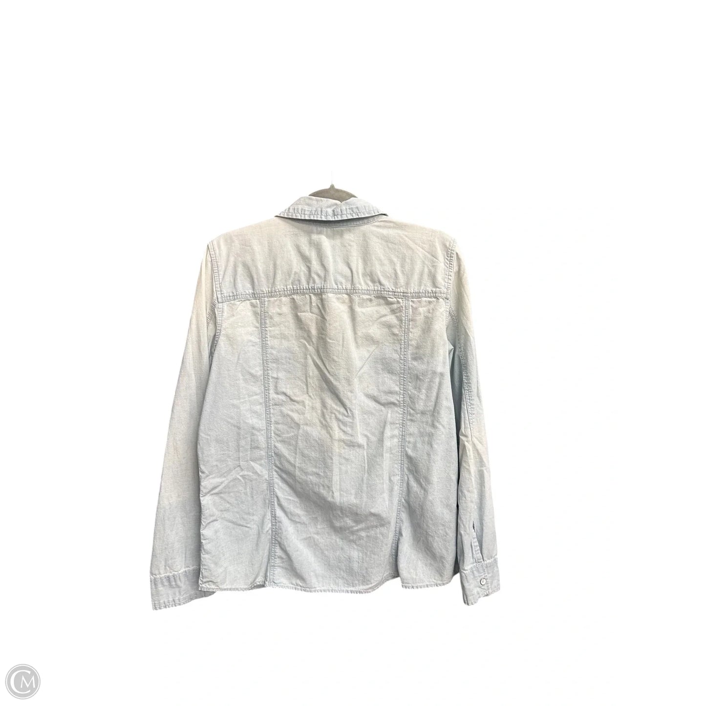 Blouse Long Sleeve By Gap In Blue Denim, Size: L