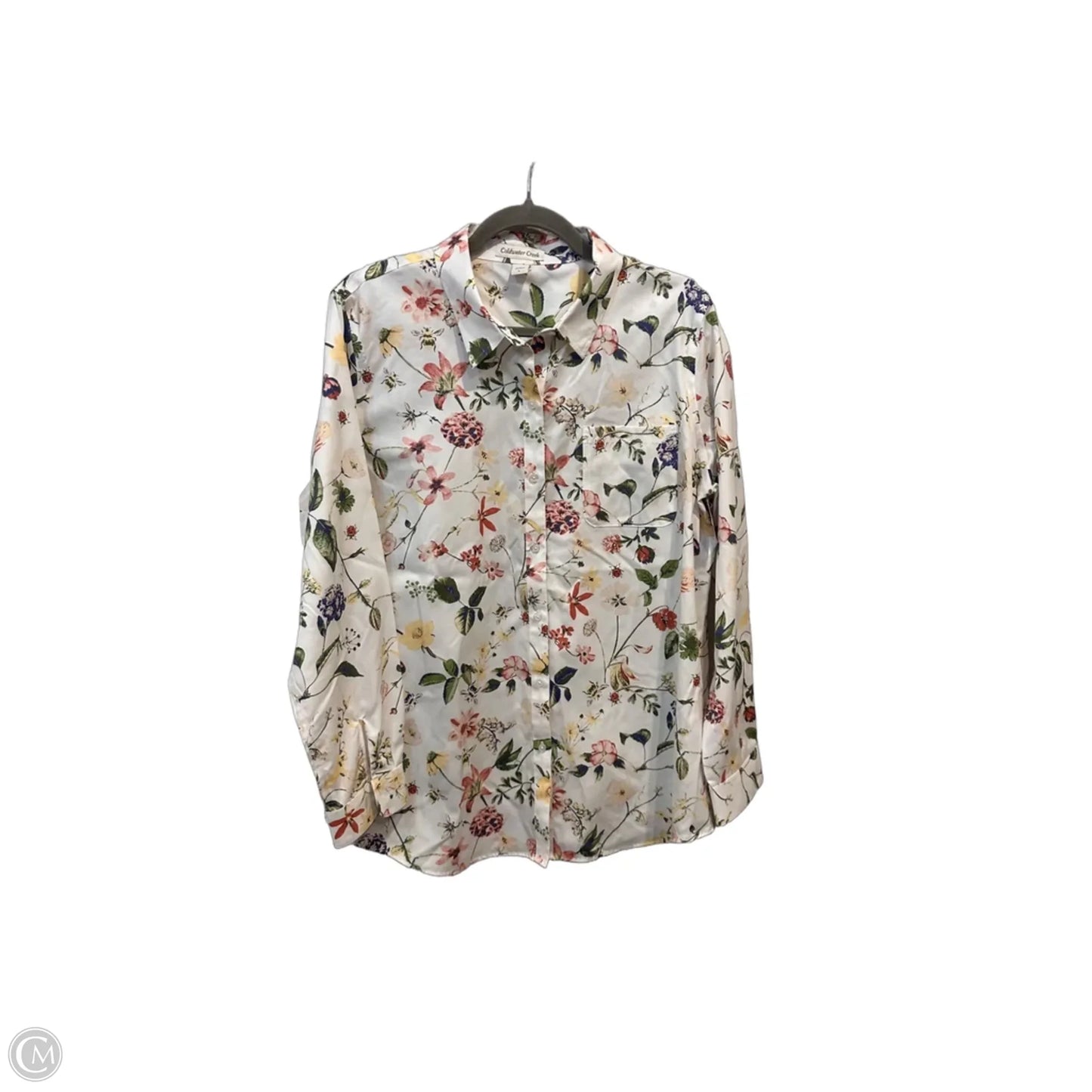Blouse Long Sleeve By Coldwater Creek In White, Size: L
