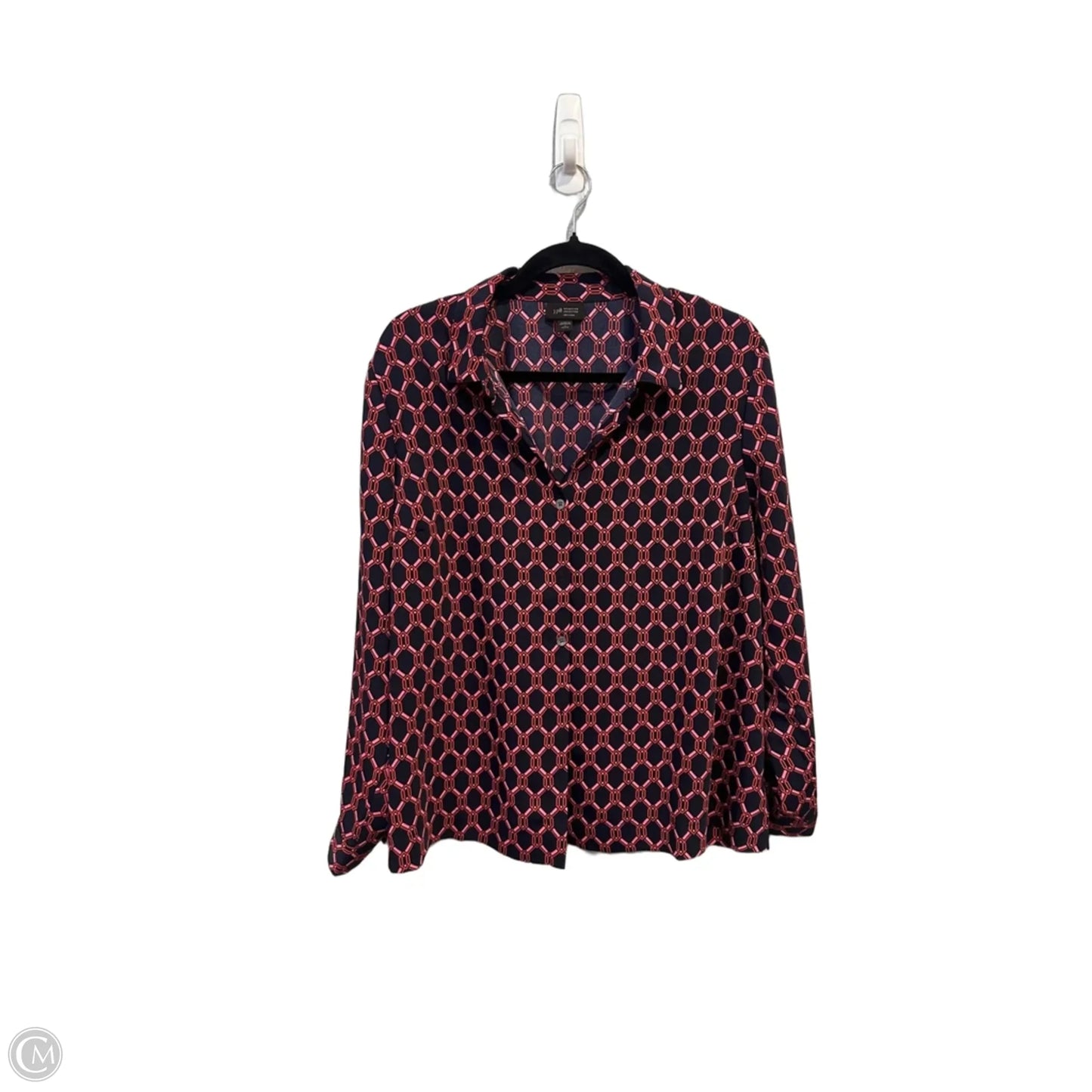 Blouse Long Sleeve By J. Jill In Geometric Pattern, Size: Lp