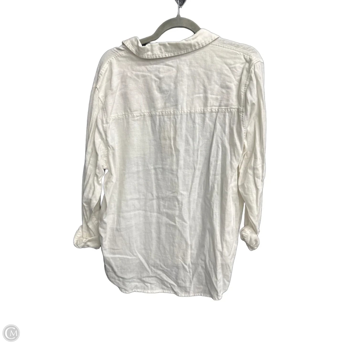 Blouse Long Sleeve By Universal Thread In White, Size: L