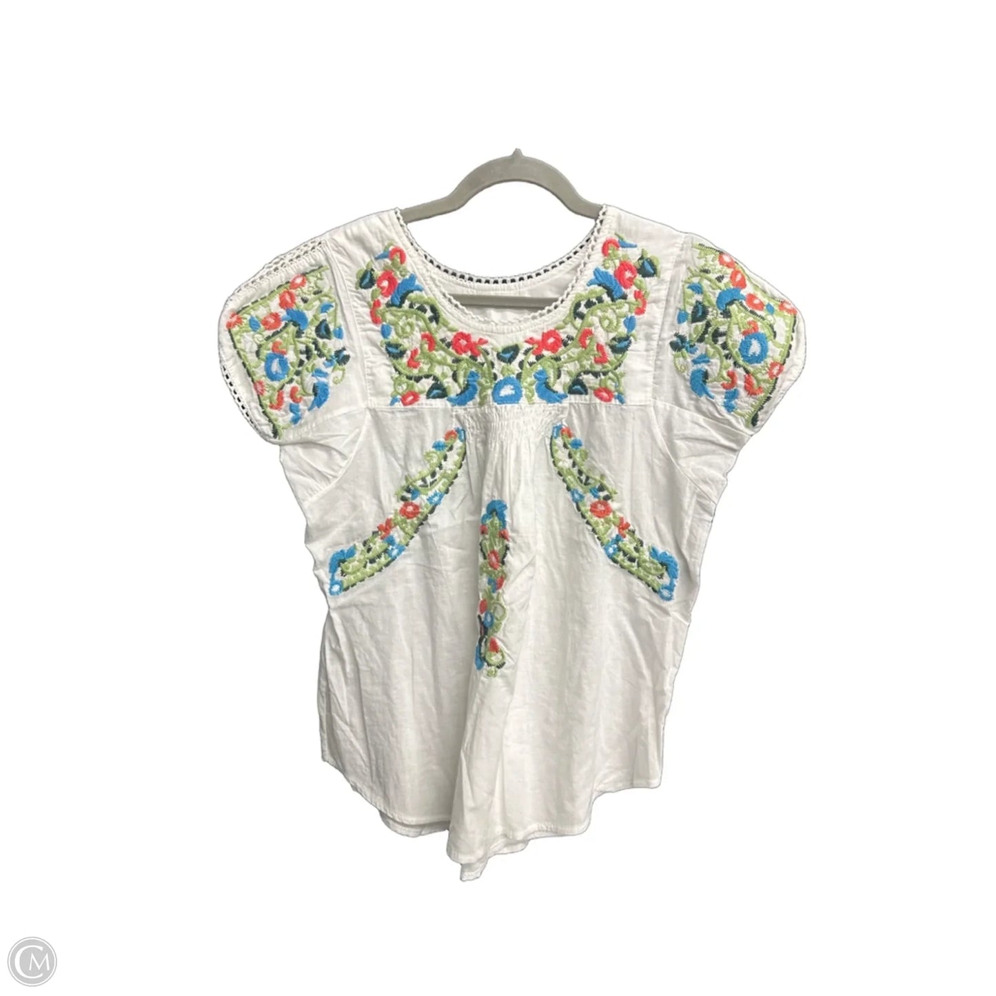 Top Short Sleeve By Clothes Mentor In White, Size: S