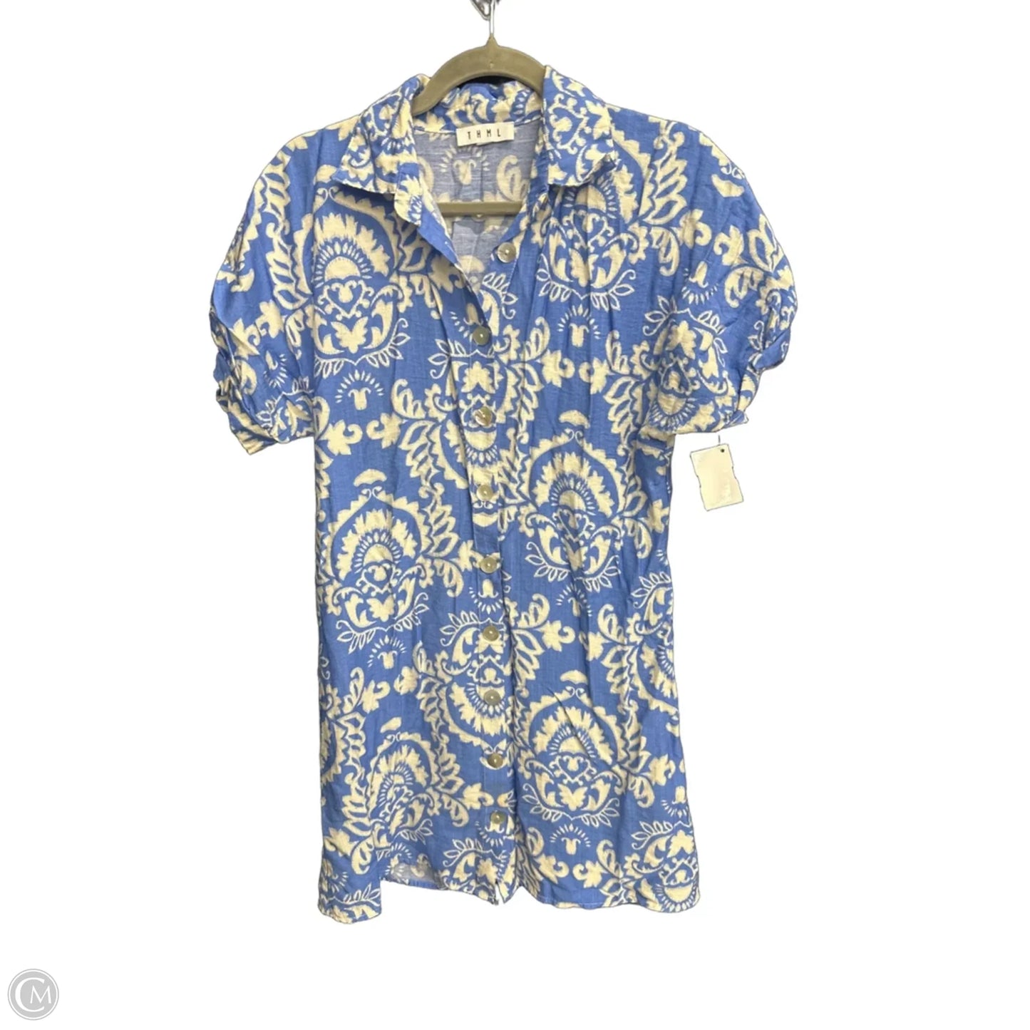 Dress Casual Short By Thml In Blue & White, Size: Xs