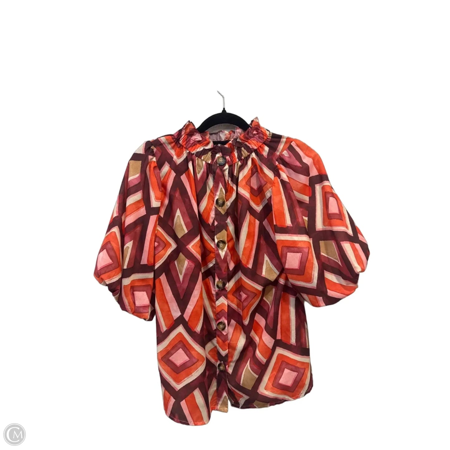 Top Short Sleeve By Thml In Geometric Pattern, Size: S