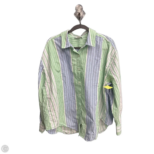 Blouse Long Sleeve By Free Assembly In Striped Pattern, Size: Xl