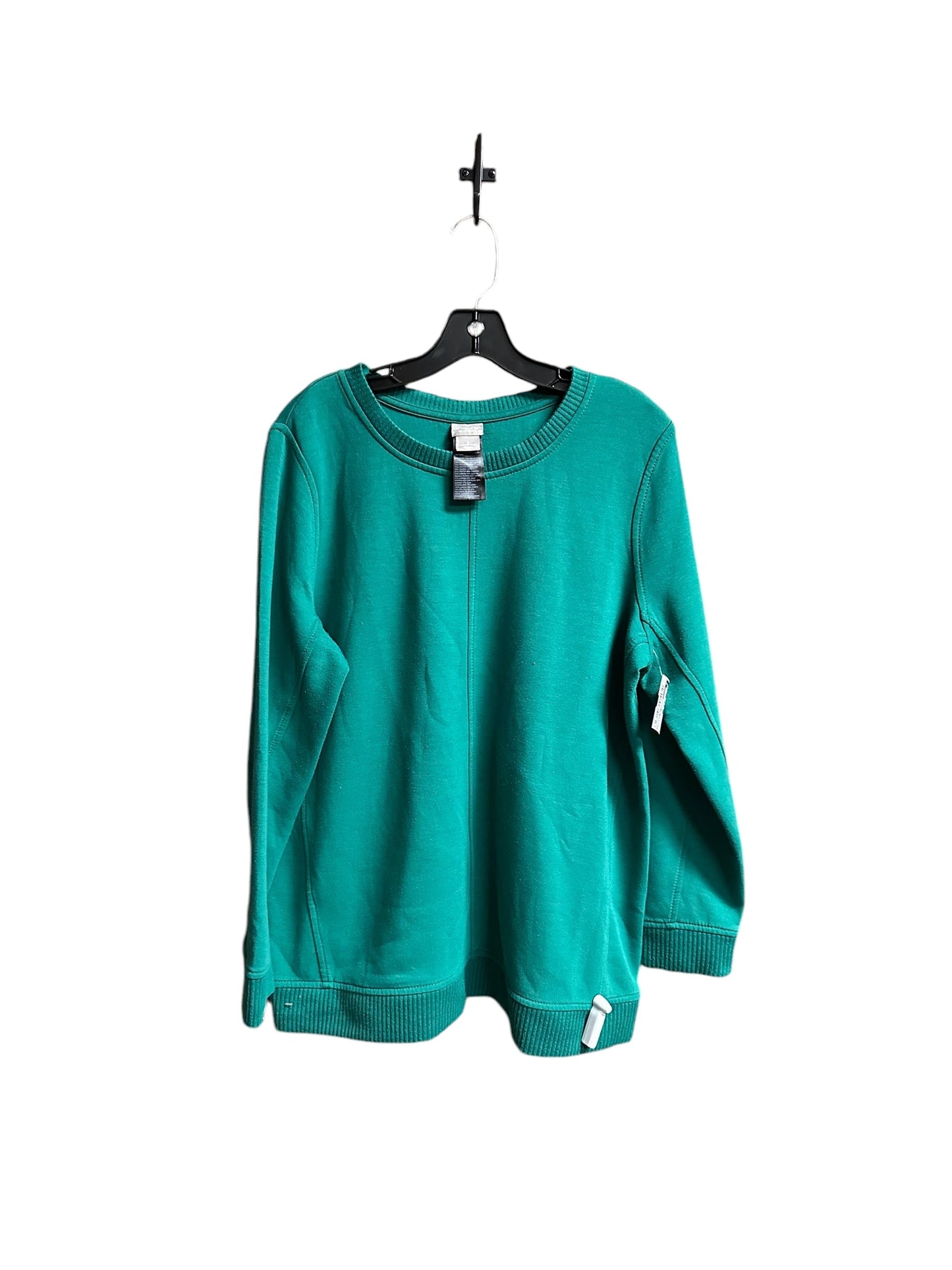 Sweatshirt Crewneck By Zenergy By Chicos In Green, Size: L