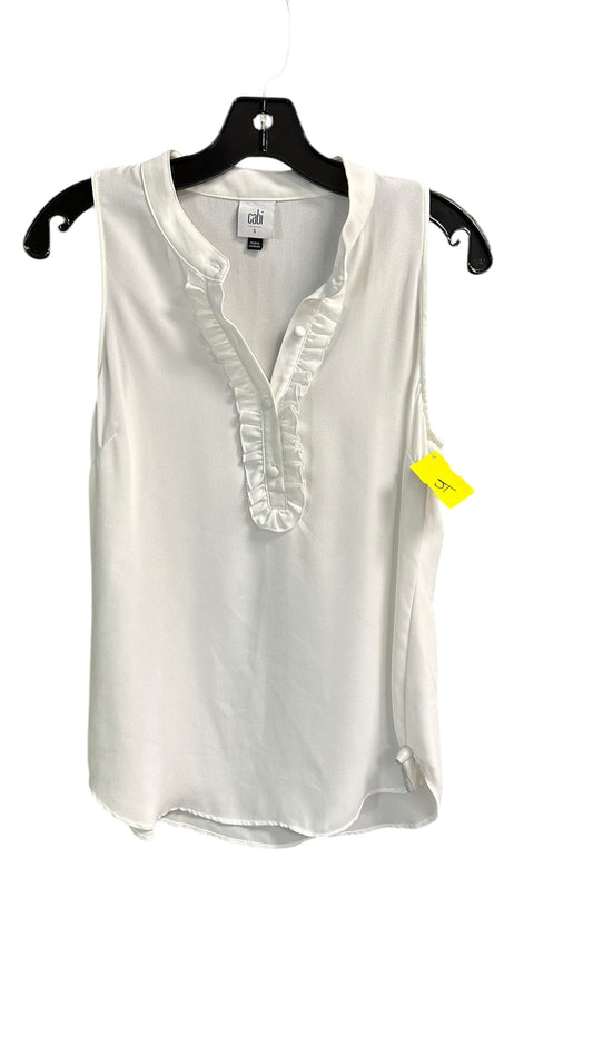 Top Sleeveless By Cabi In White, Size: S