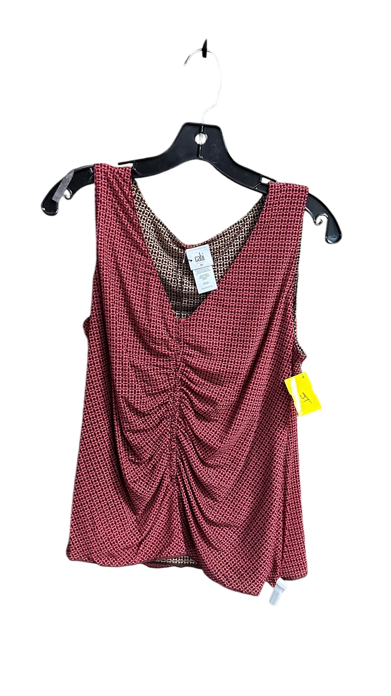 Top Sleeveless By Cabi In Geometric Pattern, Size: M