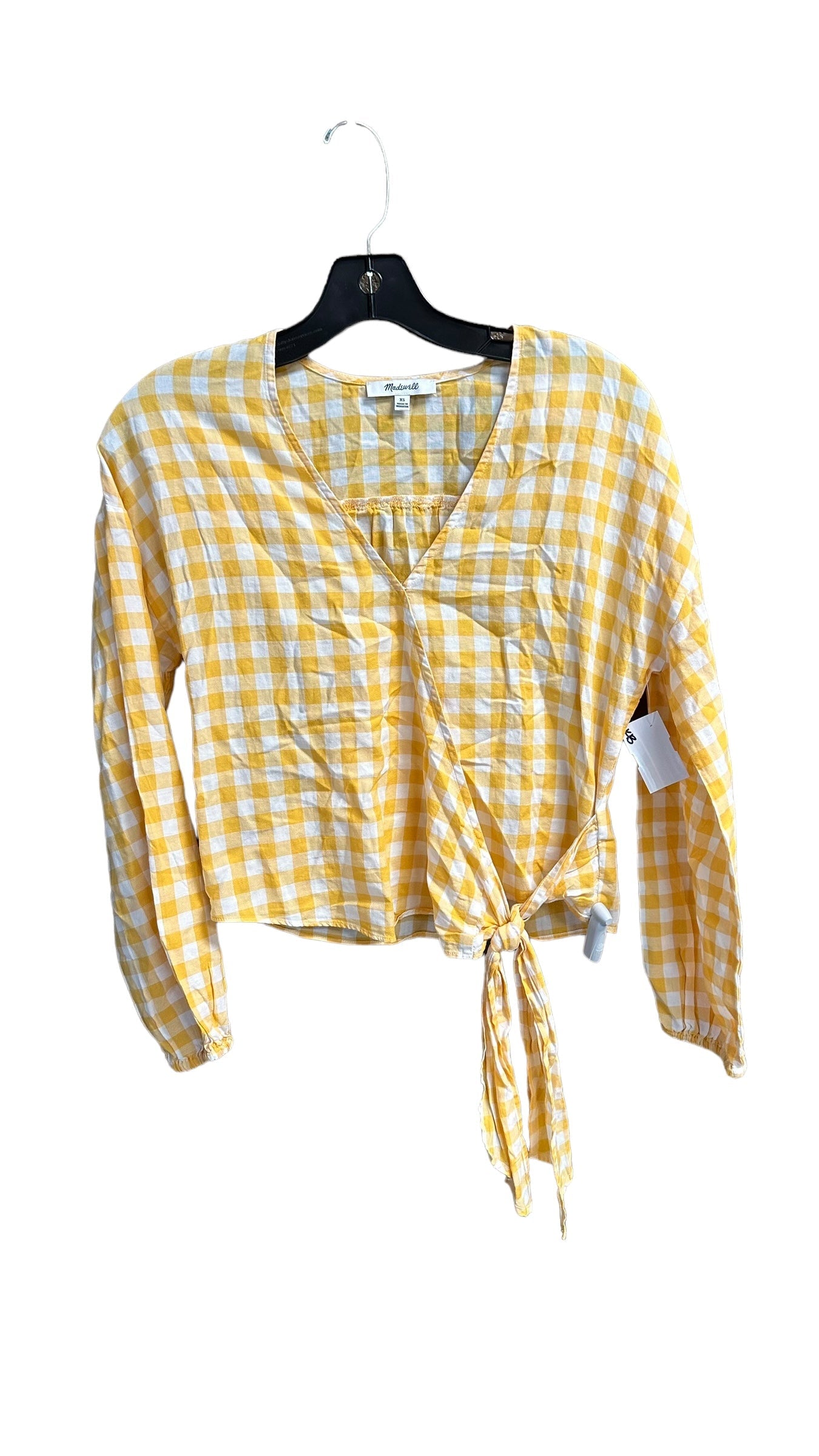 Top Long Sleeve By Madewell In Yellow, Size: Xs