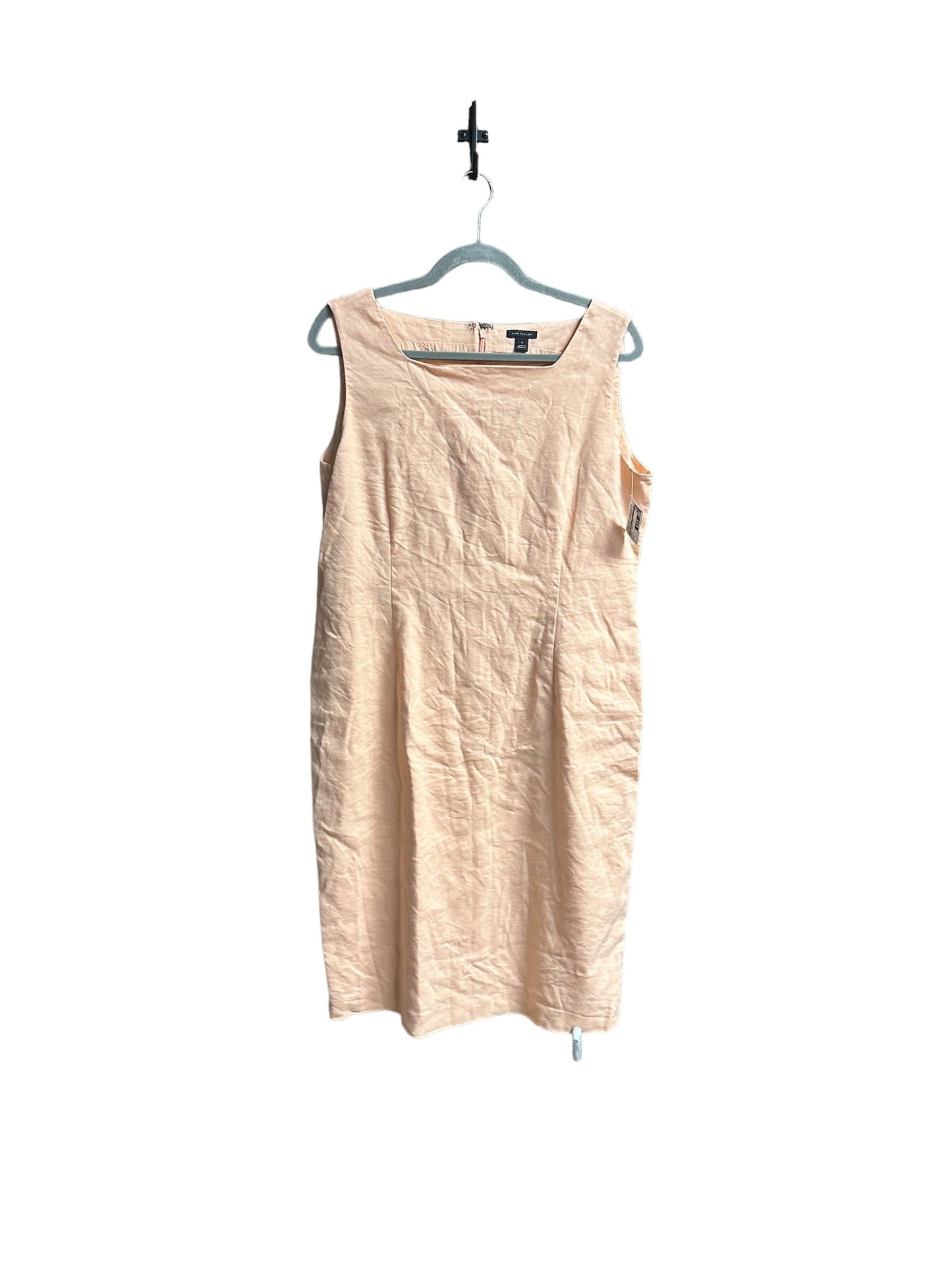 Dress Casual Midi By Ann Taylor In Peach, Size: L