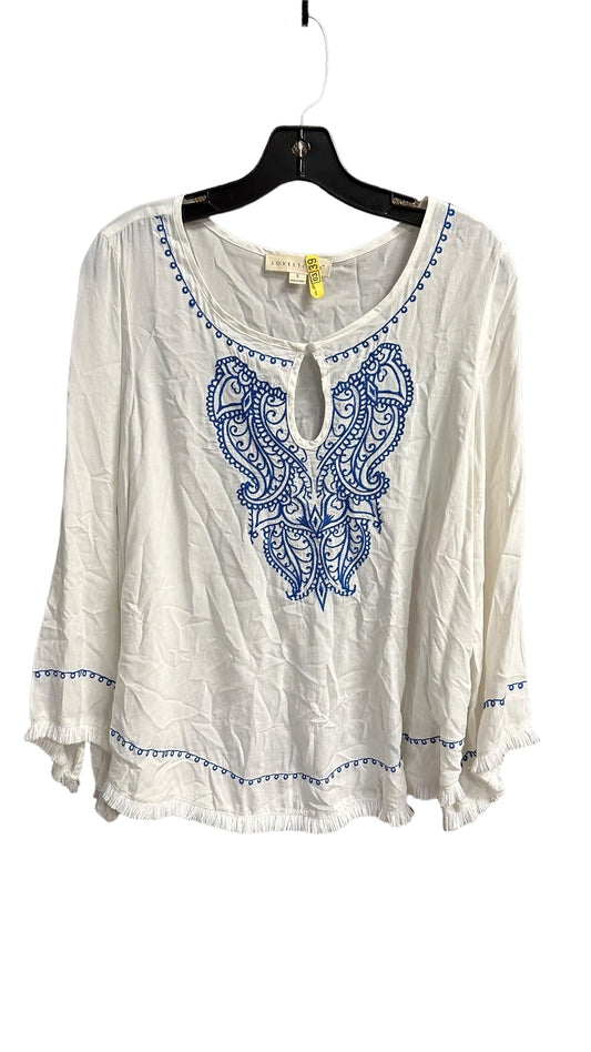 Blue & White Top Long Sleeve Lovestitch, Size S