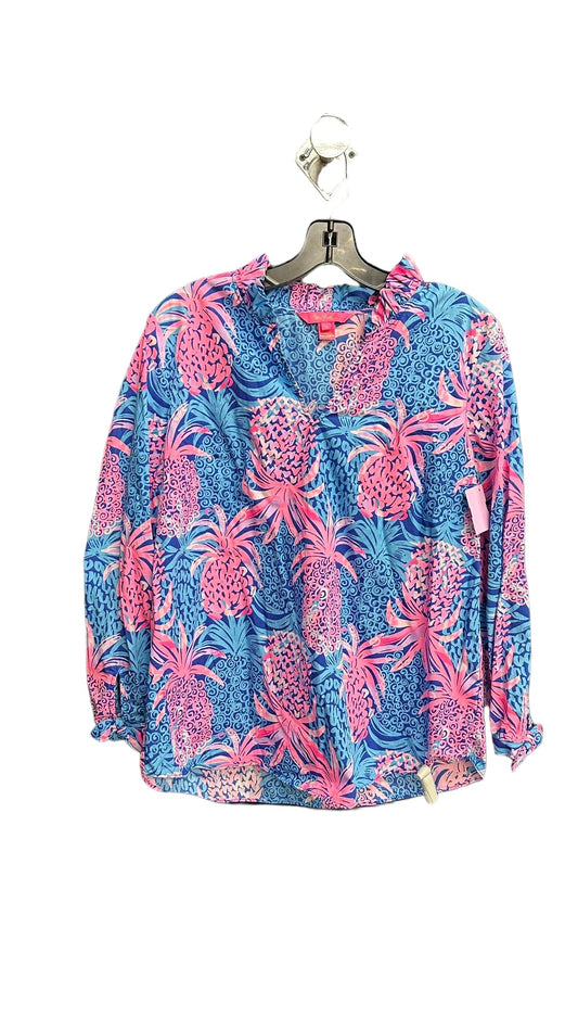 Blue & Pink Top Long Sleeve Lilly Pulitzer, Size M