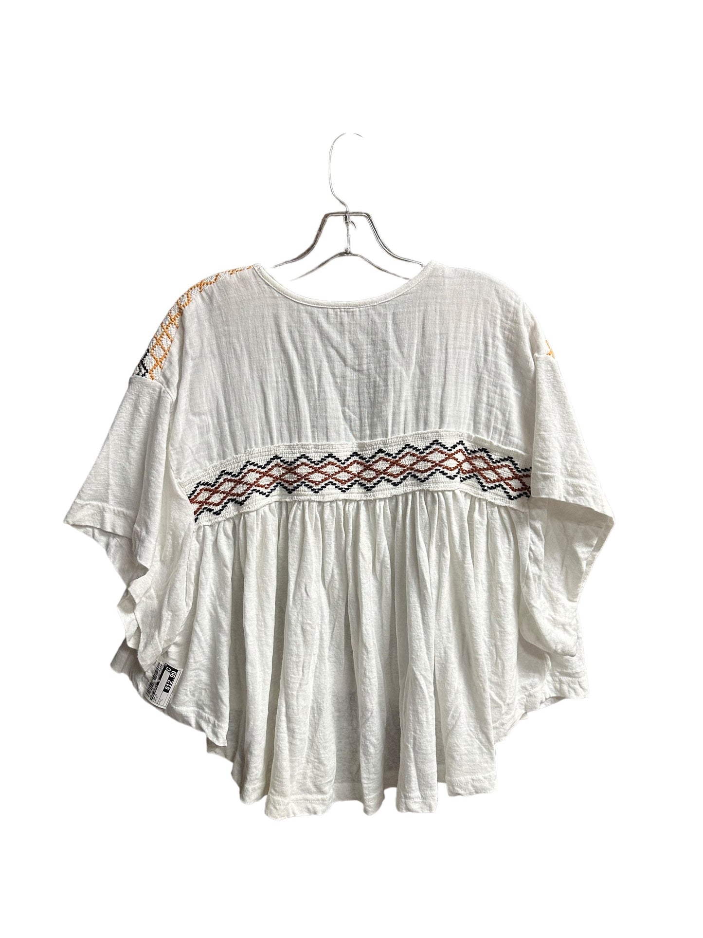 White Top Short Sleeve Free People, Size L