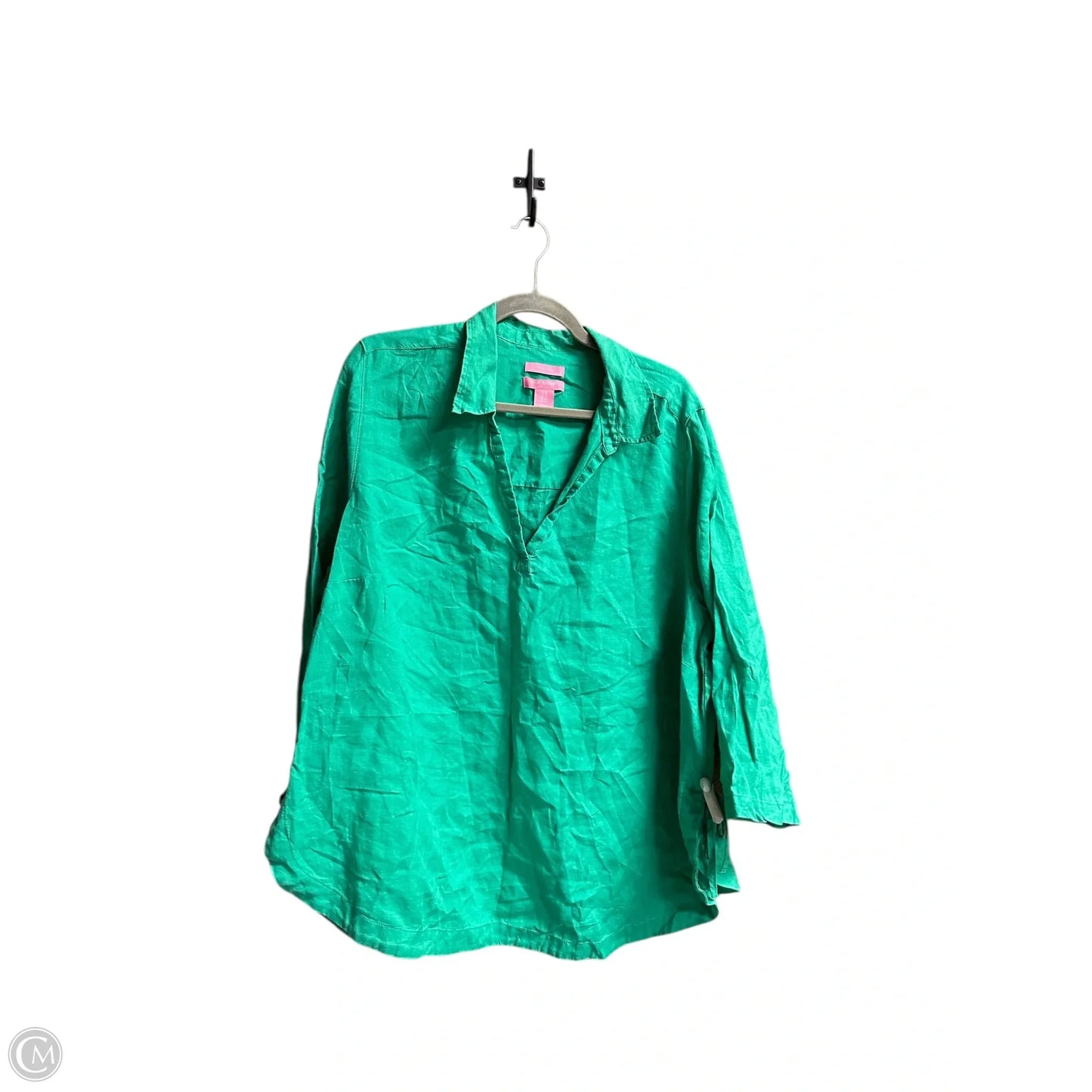 Top Long Sleeve By Isaac Mizrahi In Green, Size: Xl