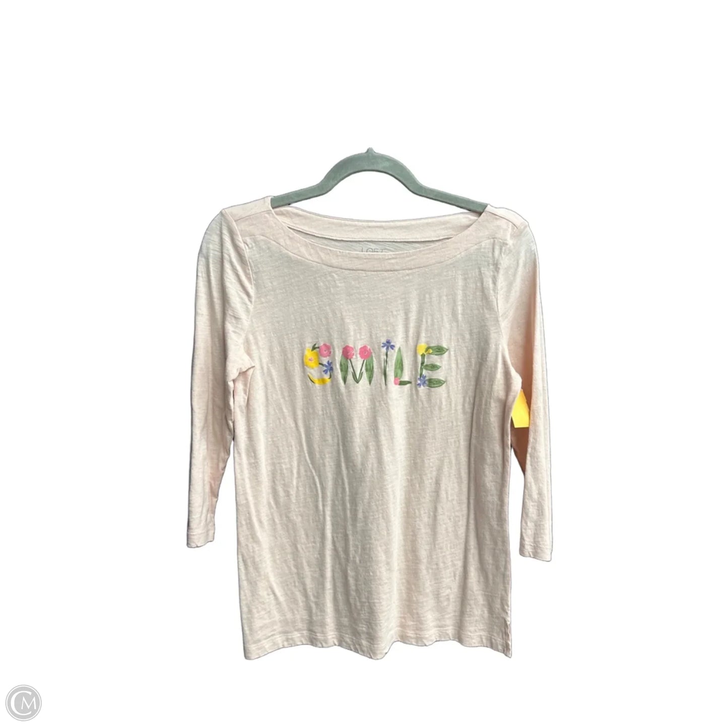 Top 3/4 Sleeve By Loft In Pink, Size: M