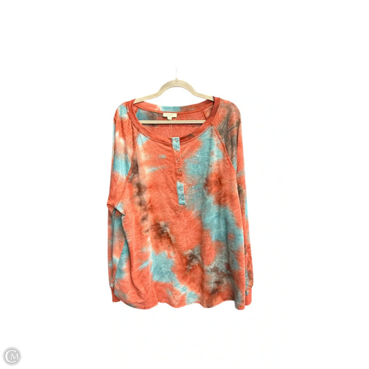 Top Long Sleeve By Oddi In Tie Dye Print, Size: 3x