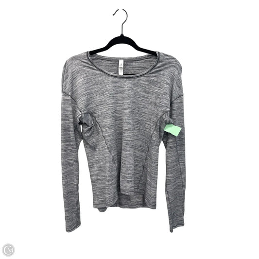 Athletic Top Long Sleeve Collar By Lululemon In Grey, Size: S