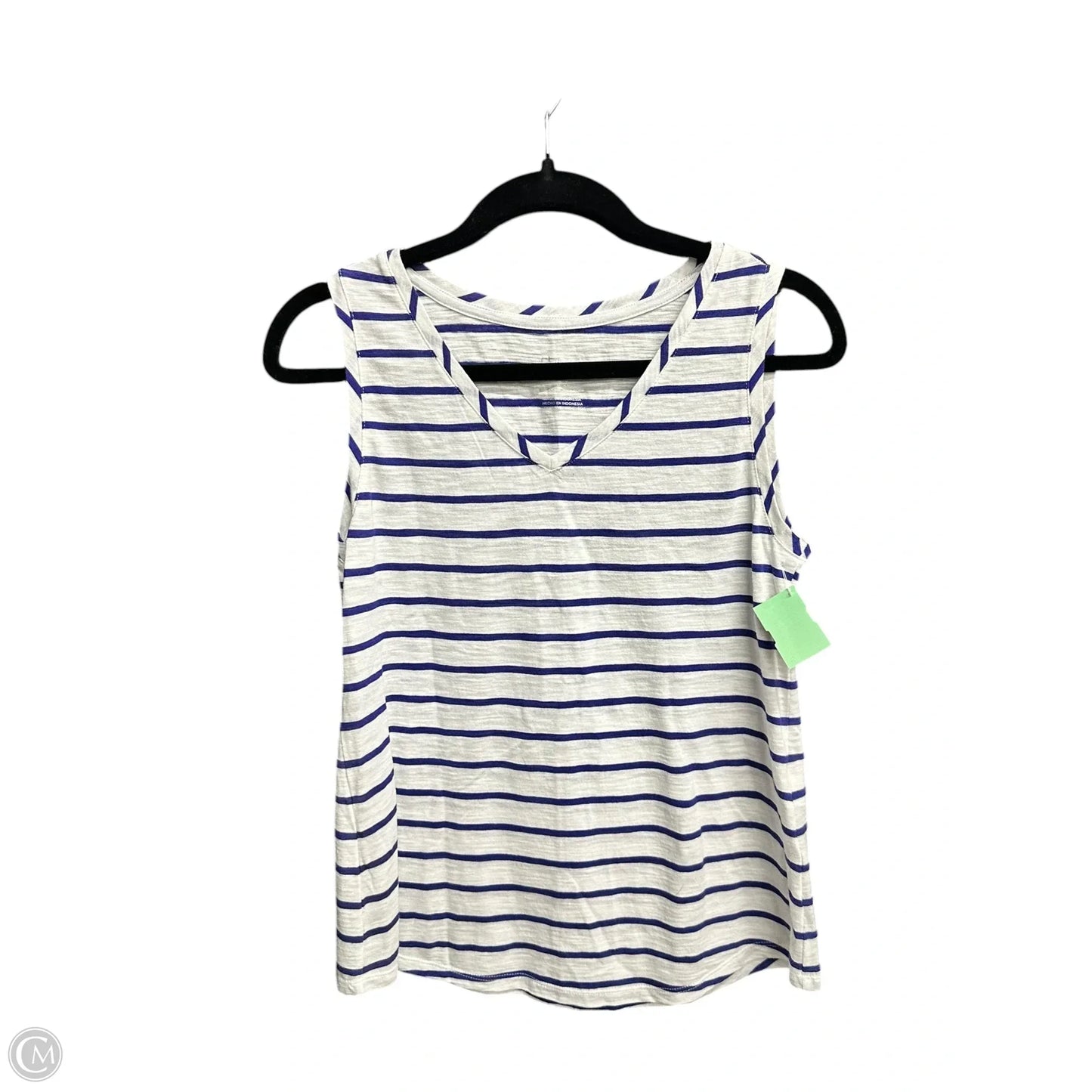 Top Sleeveless By Chicos In Blue & White, Size: S