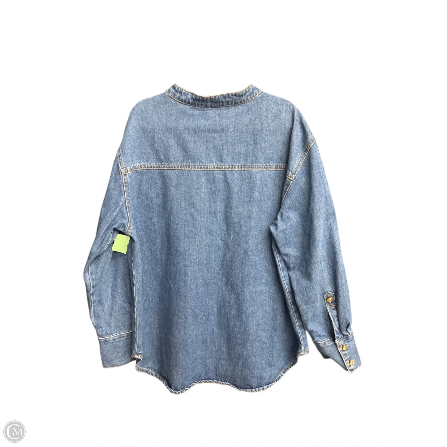 Top Long Sleeve By H&m In Blue Denim, Size: L
