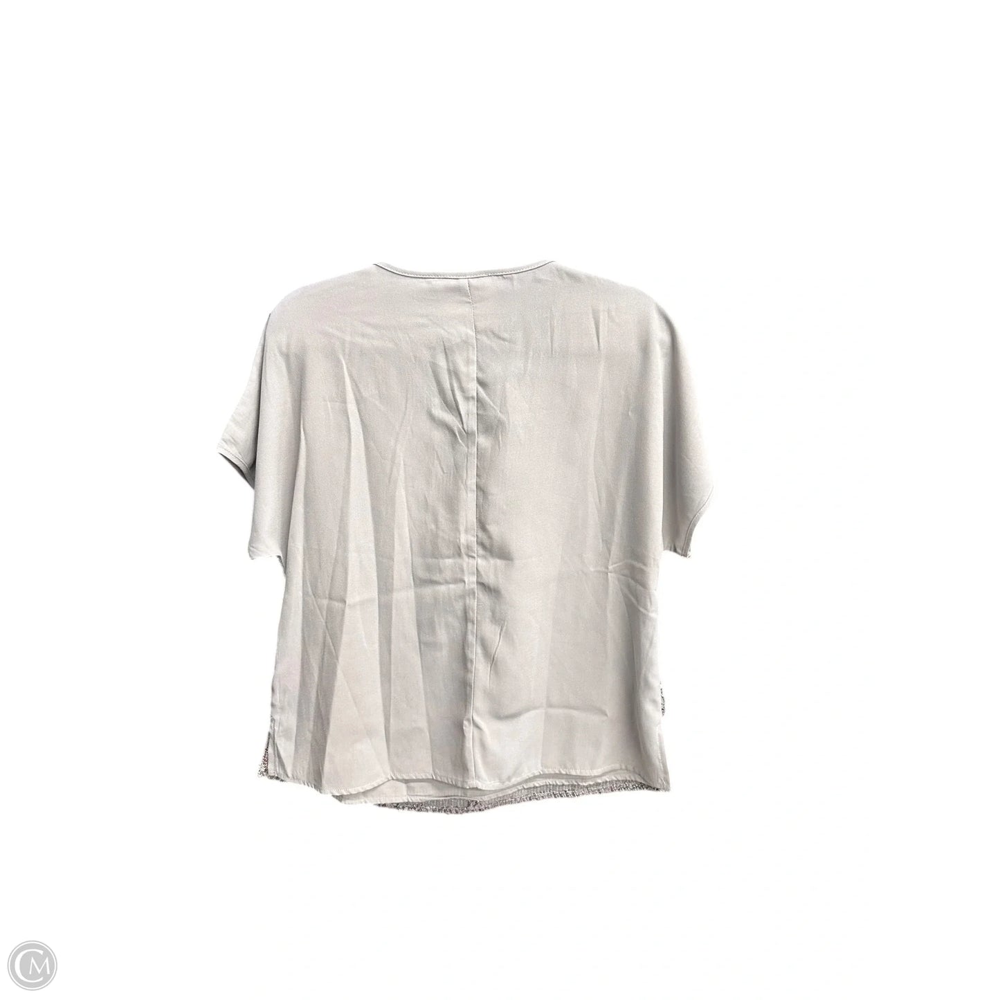 Top Short Sleeve By Savanna Jane In Silver, Size: M