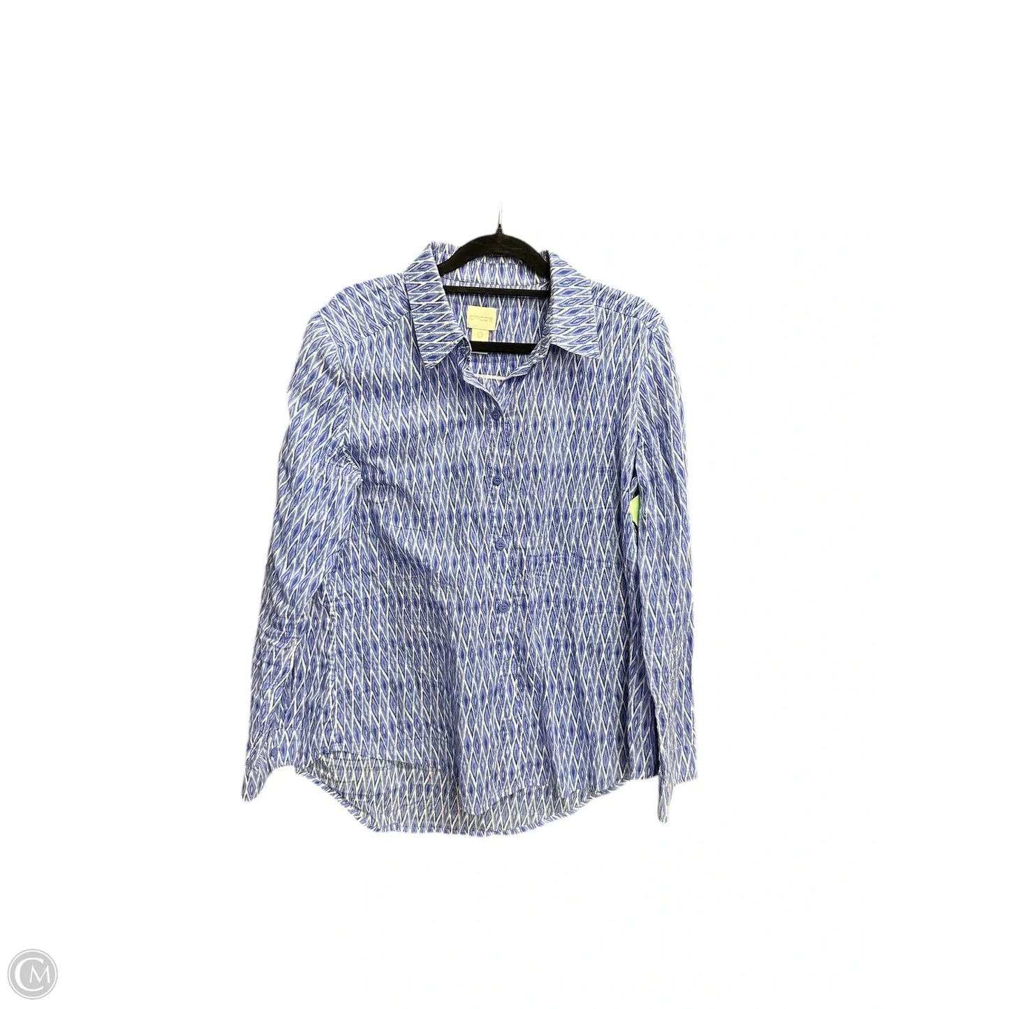 Top Long Sleeve By Chicos In Blue, Size: S