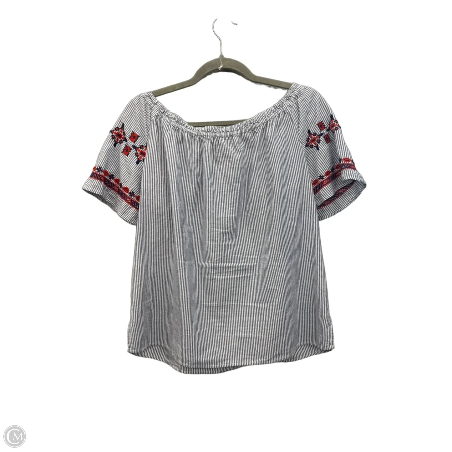 Top Short Sleeve By Loft In Striped Pattern, Size: Xs