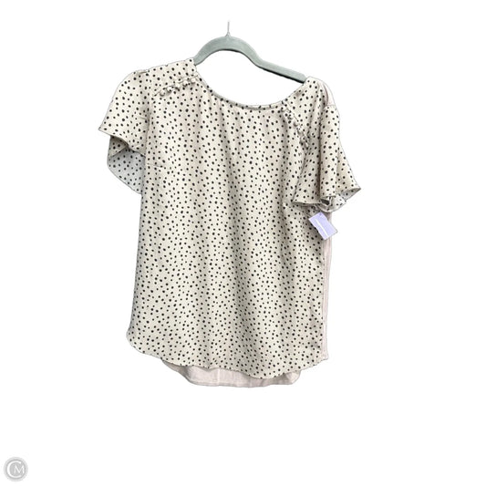 Top Short Sleeve By Fortune & Ivy In Black & Tan, Size: M