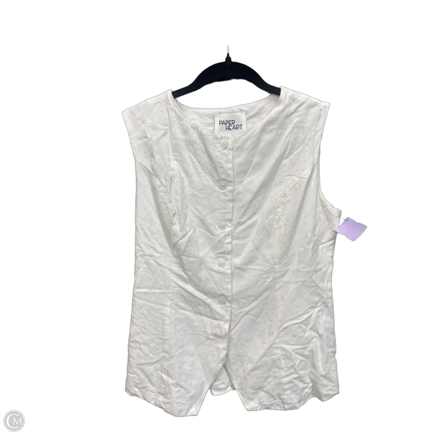Top Sleeveless By Clothes Mentor In White, Size: L