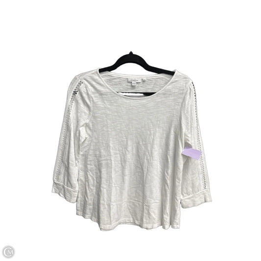 Top 3/4 Sleeve By Chicos In White, Size: S