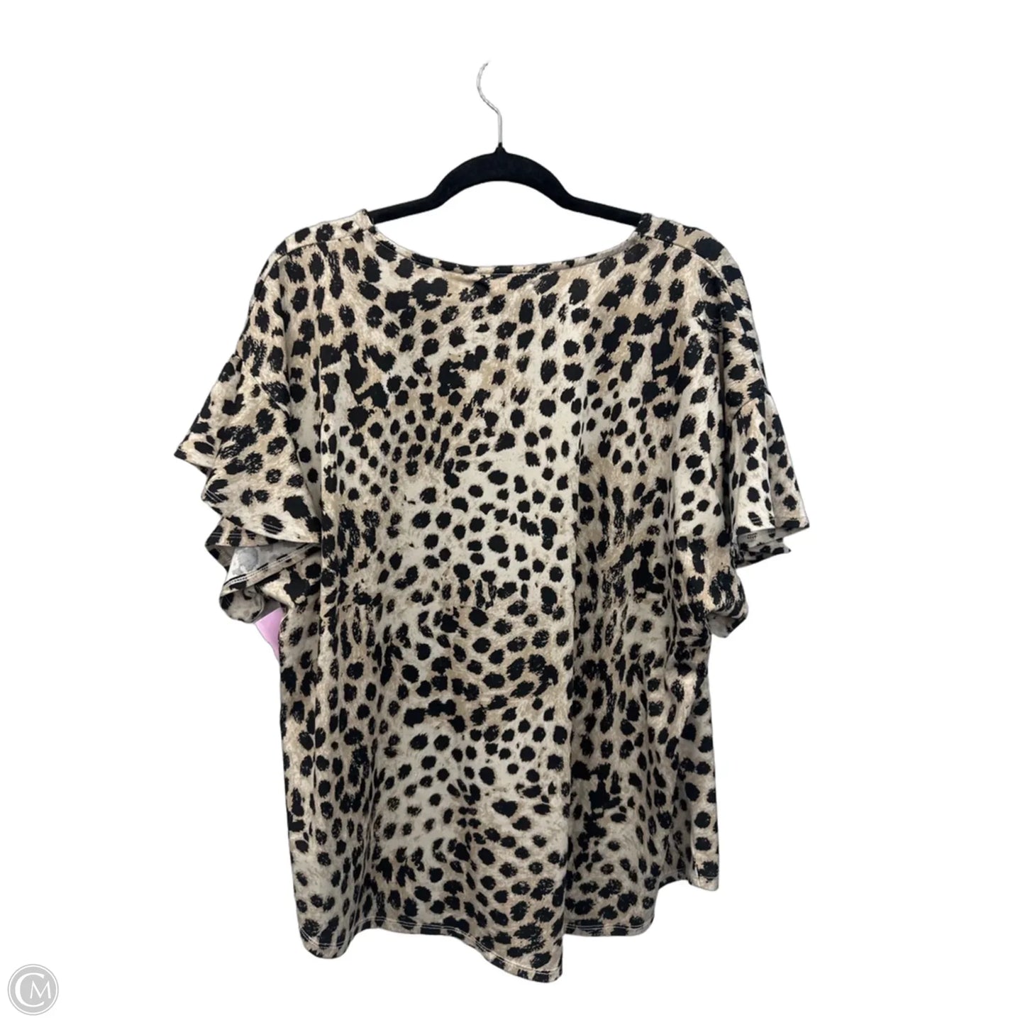 Top Short Sleeve By Cynthia Rowley In Leopard Print, Size: 1x