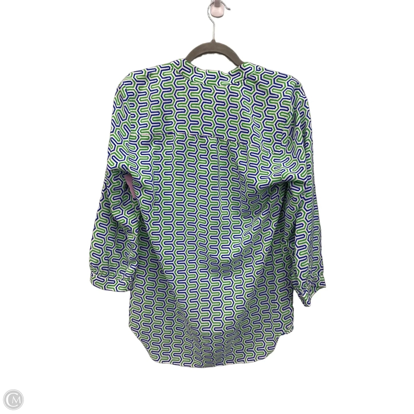 Top 3/4 Sleeve By Amanda Uprichard In Blue & Green, Size: S
