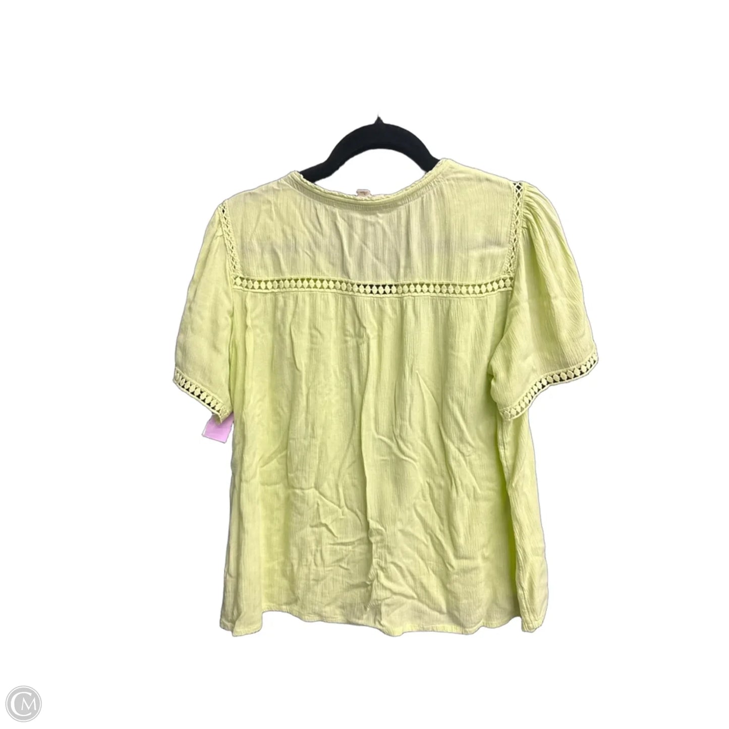 Top Short Sleeve By West Bound In Yellow, Size: L
