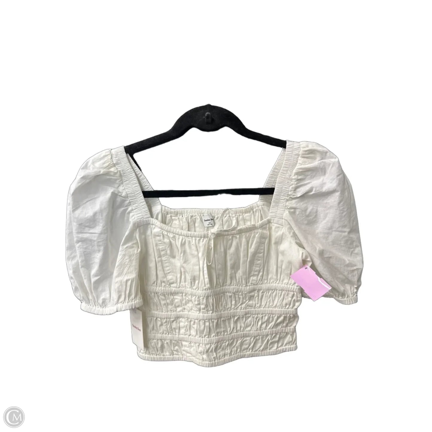 Top Short Sleeve By Sunday Best In White, Size: Xs