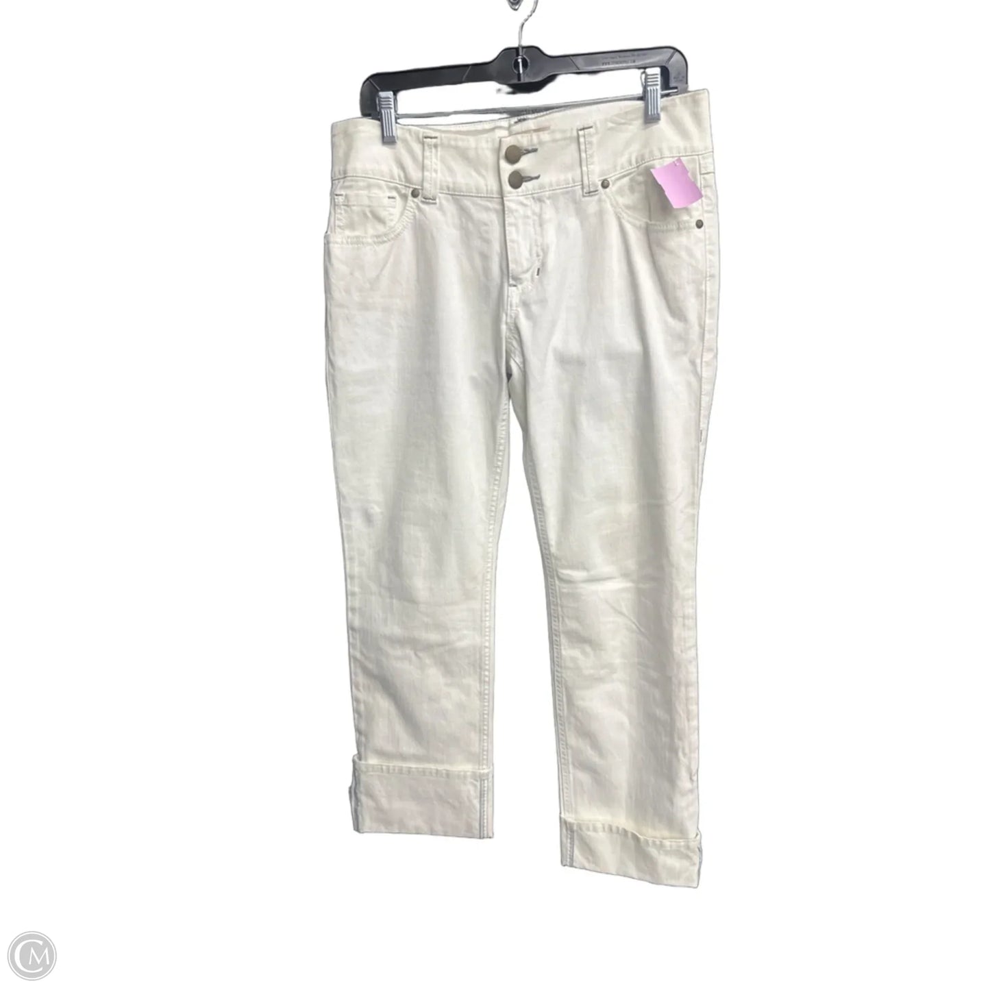 Jeans Cropped By Cabi In White, Size: 8