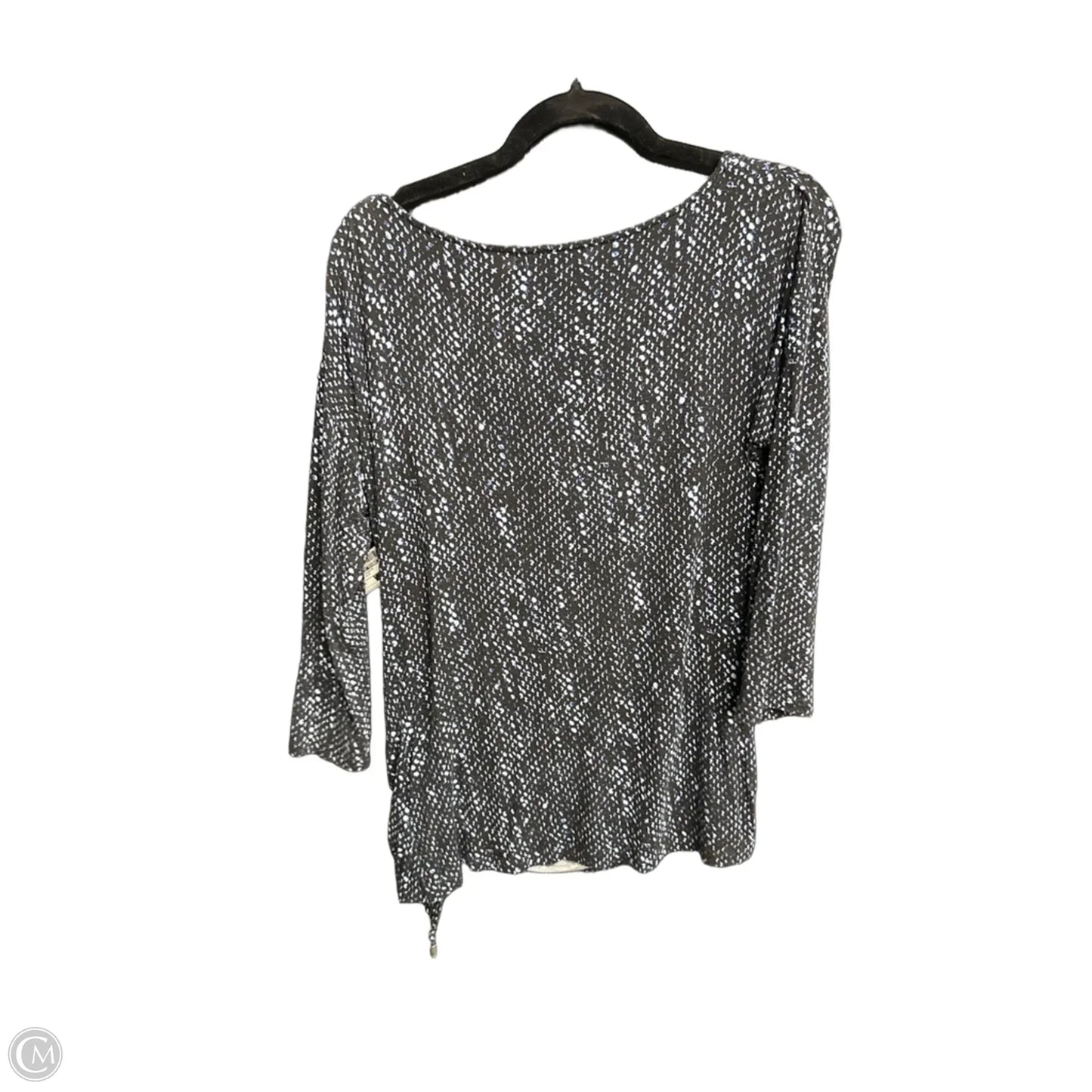 Top 3/4 Sleeve By Michael By Michael Kors In Black & Blue, Size: M