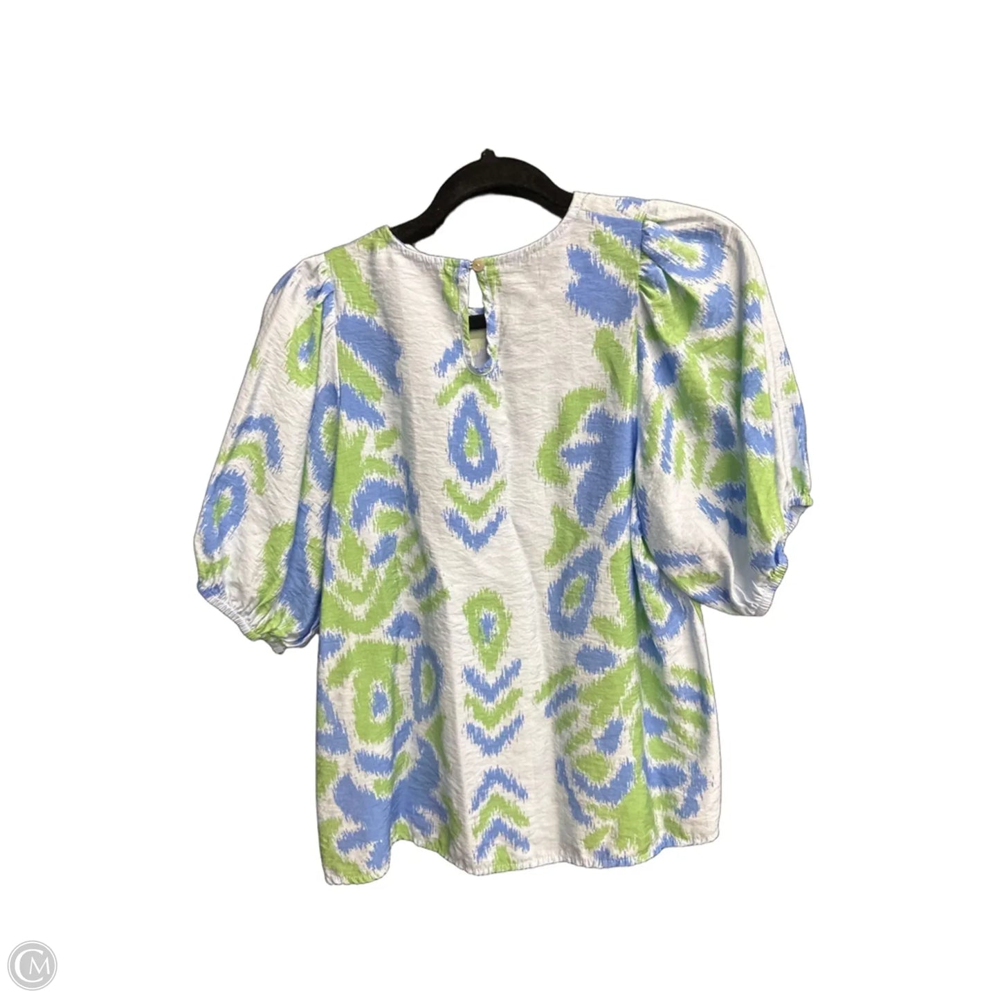 Top Short Sleeve By Michelle Mcdowell In Blue & Green, Size: S