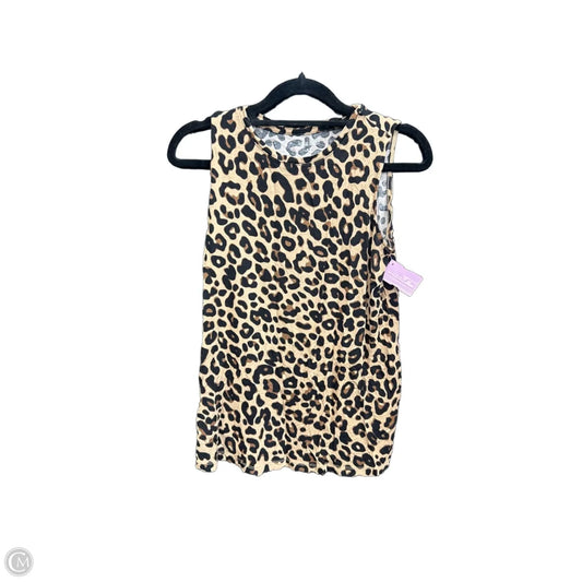Top Sleeveless By Nine West In Leopard Print, Size: Xs