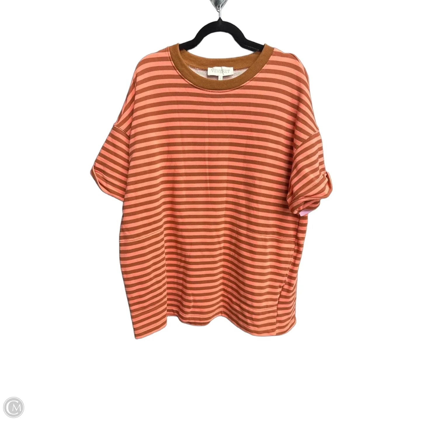 Tunic Short Sleeve By Veveret In Striped Pattern, Size: L