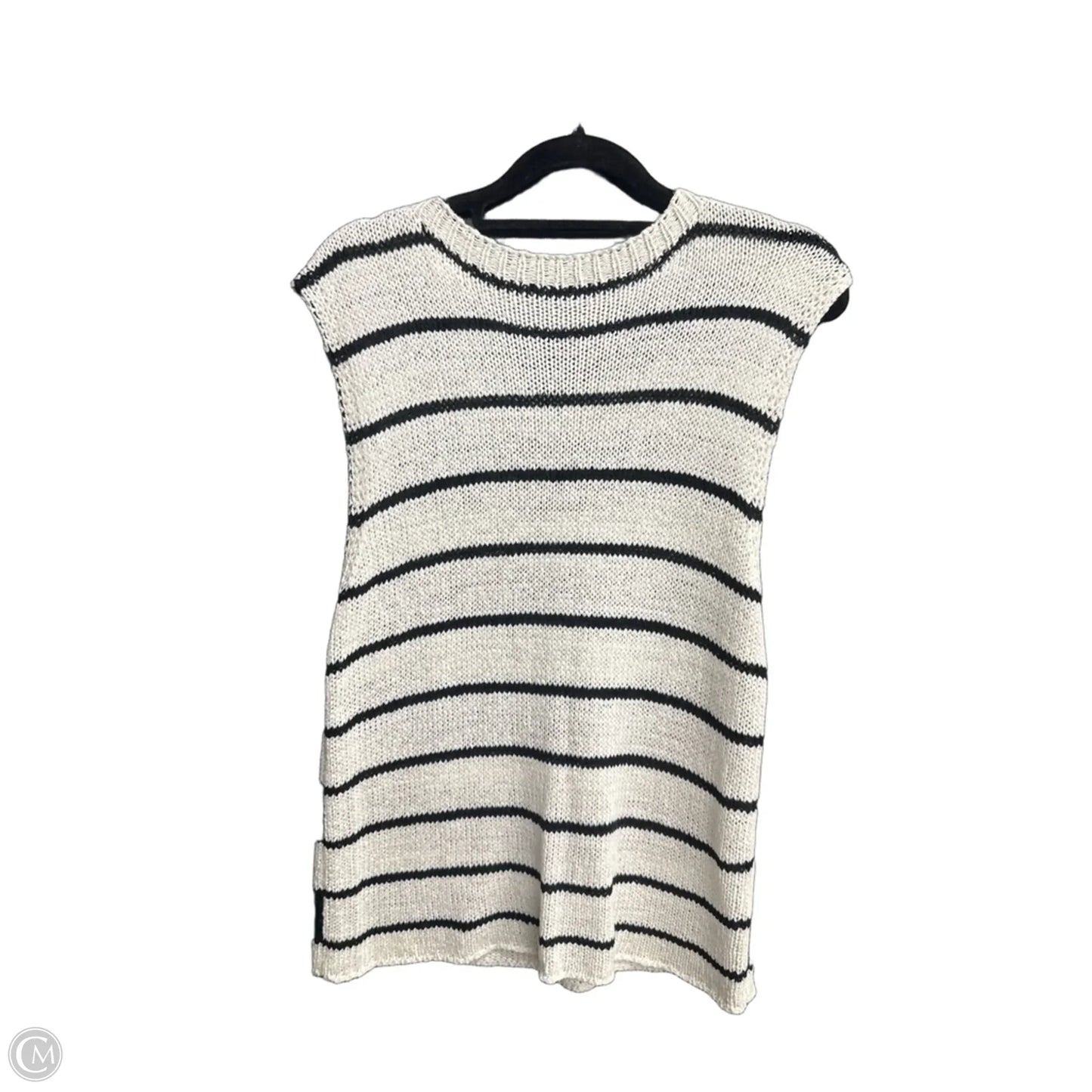Sweater Short Sleeve By Clothes Mentor In Black & White, Size: S