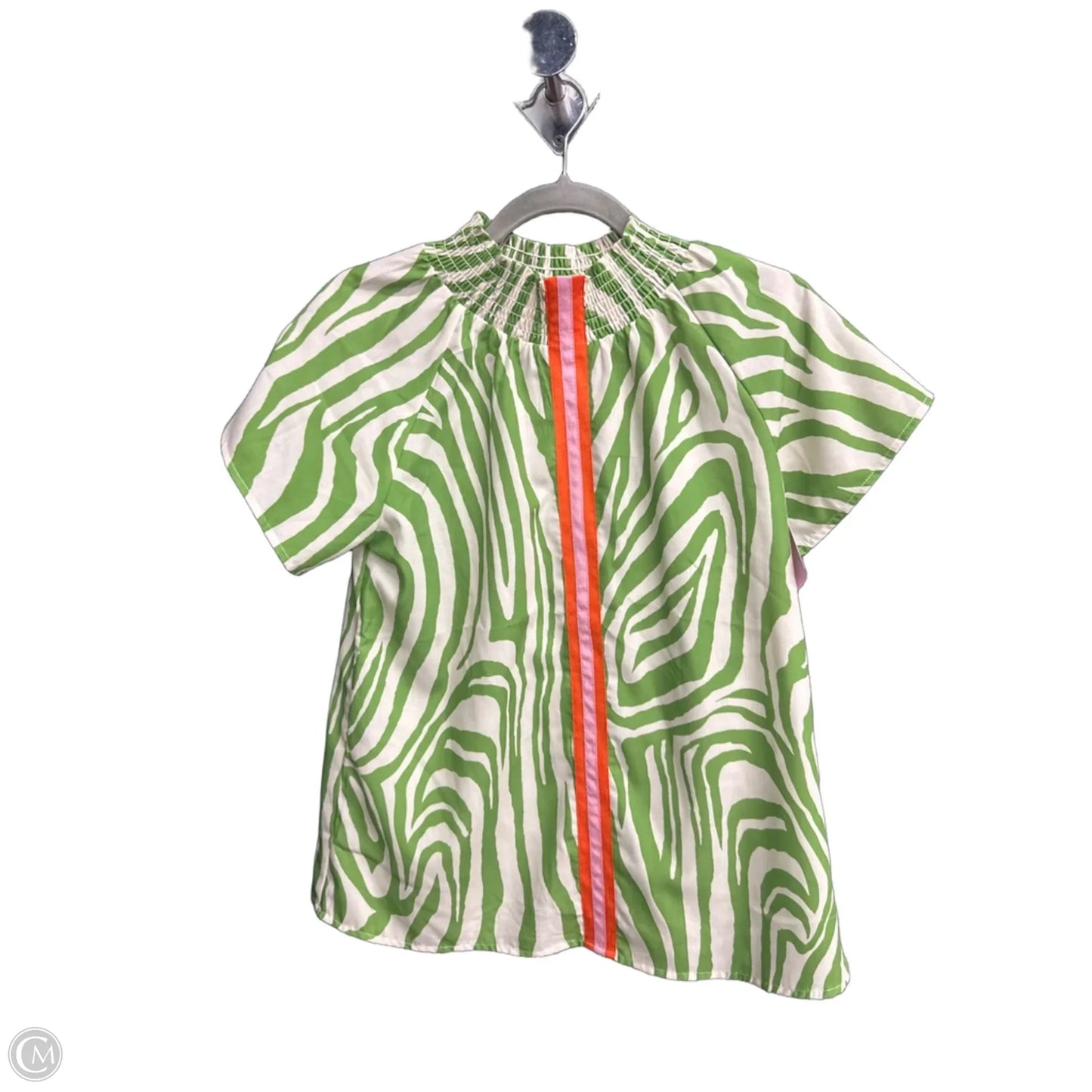 Top Short Sleeve By Thml In Green & White, Size: Xs