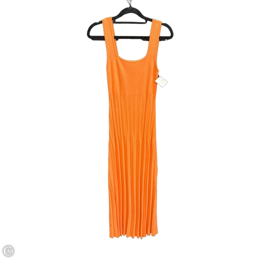 Dress Casual Midi By Ann Taylor In Orange, Size: Xs