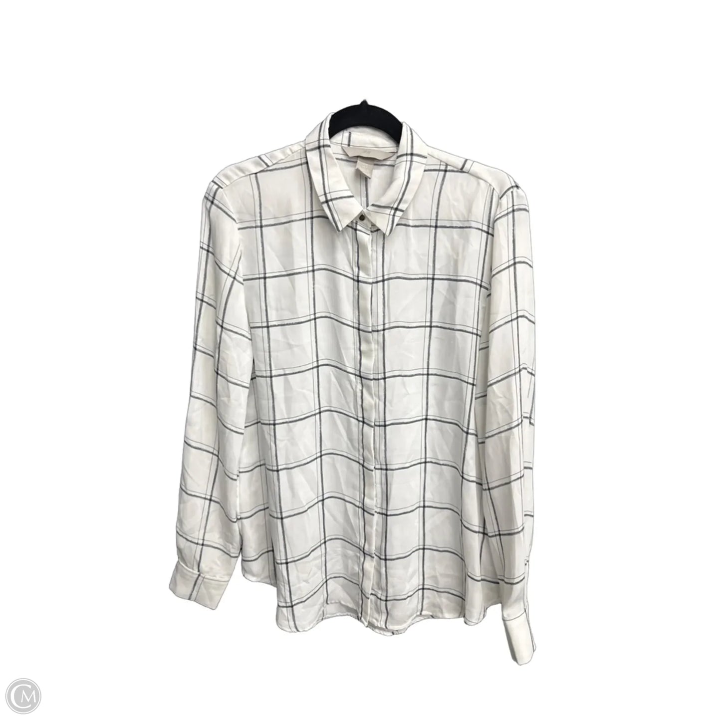 Top Long Sleeve By H&m In Black & White, Size: M