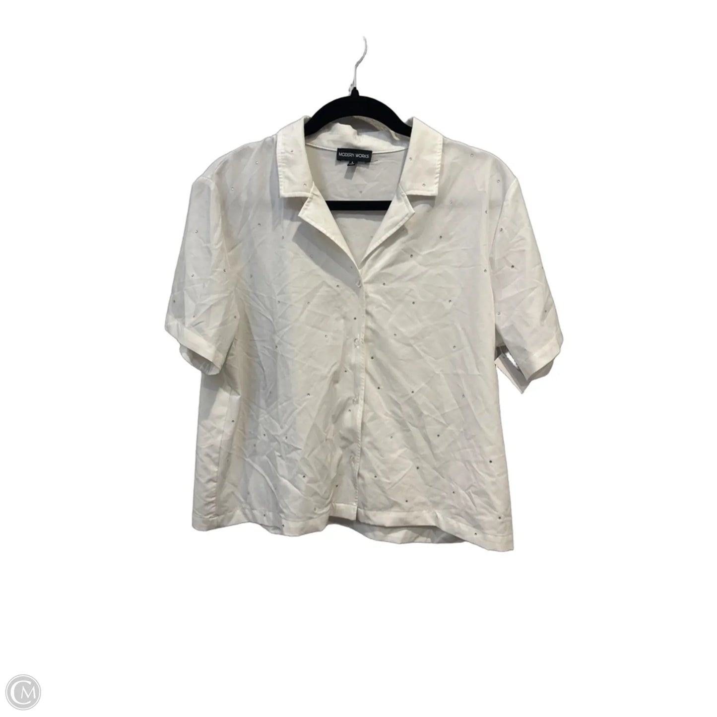 Top Short Sleeve By Modern Works In White, Size: L