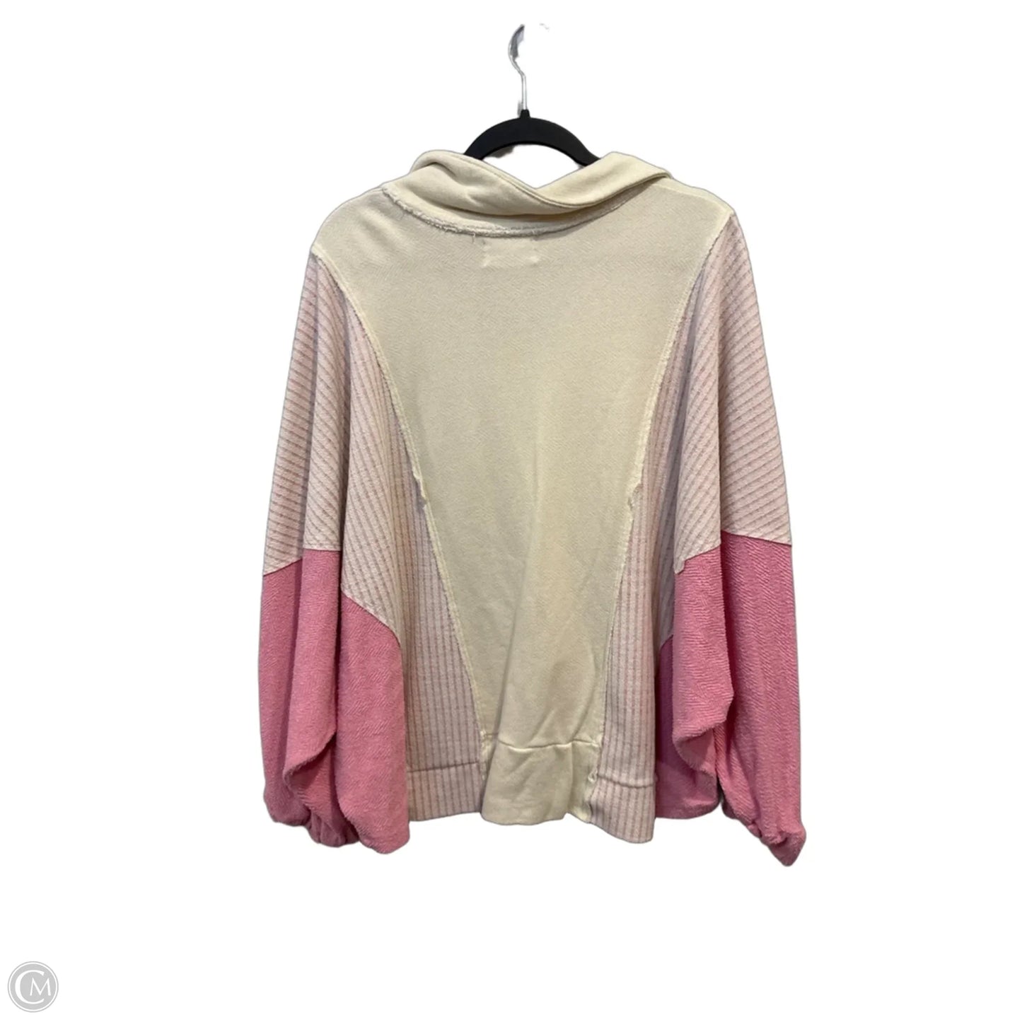 Top Long Sleeve By Bucketlist In Cream & Pink, Size: Xl