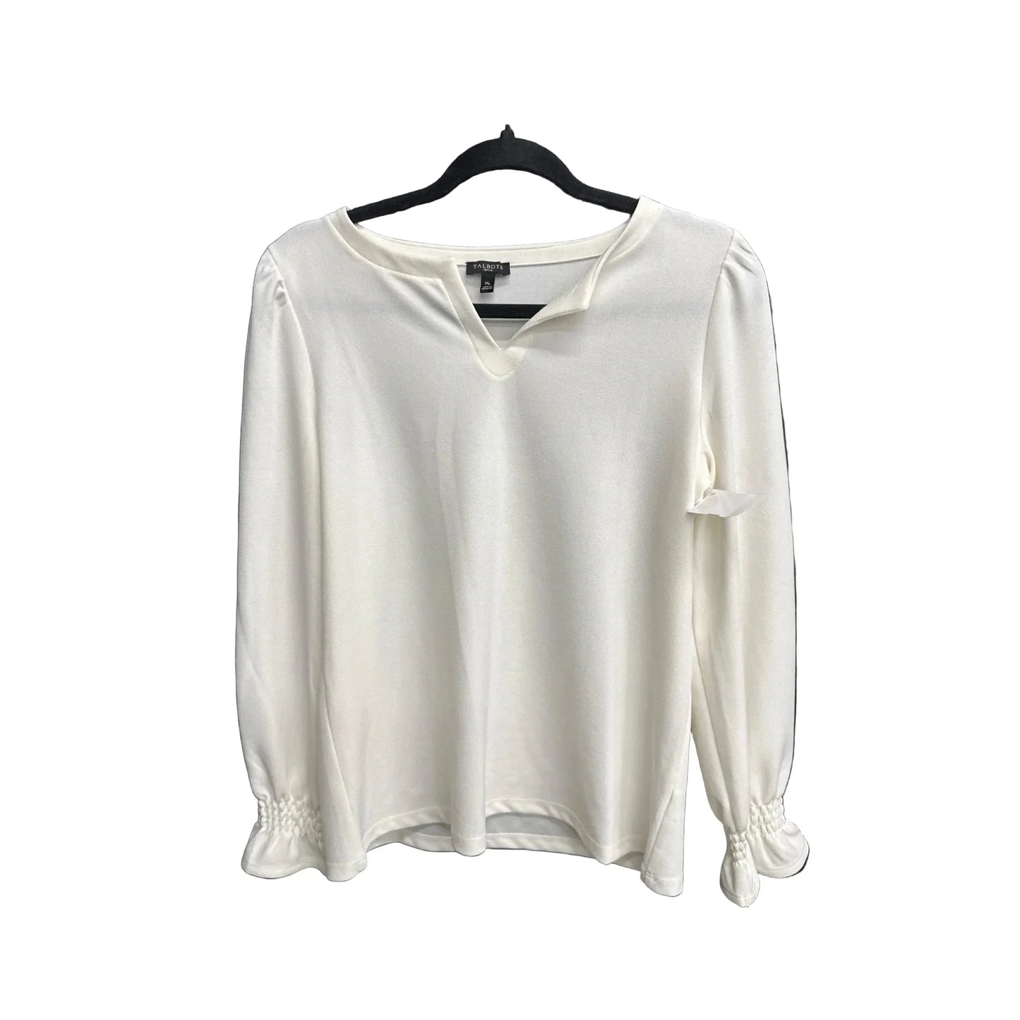 Blouse Long Sleeve By Talbots In White, Size: Mp