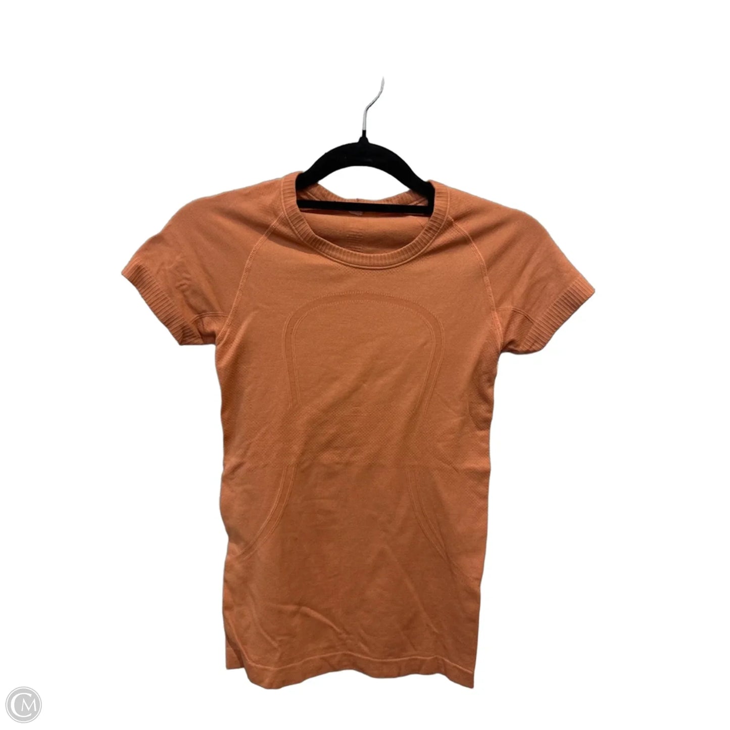 Athletic Top Short Sleeve By Lululemon In Orange, Size: Xs