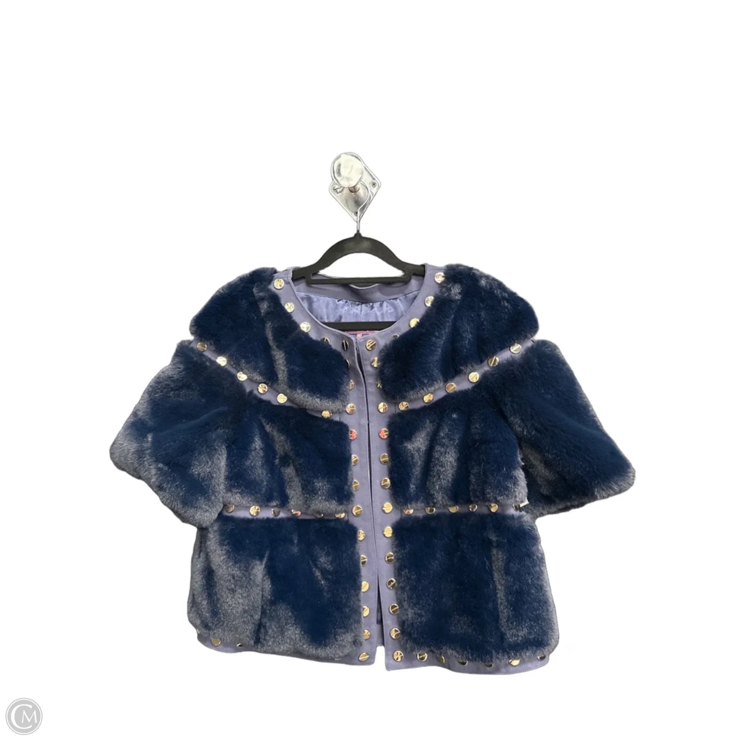 Coat Faux Fur & Sherpa By Glamorous In Navy, Size: M