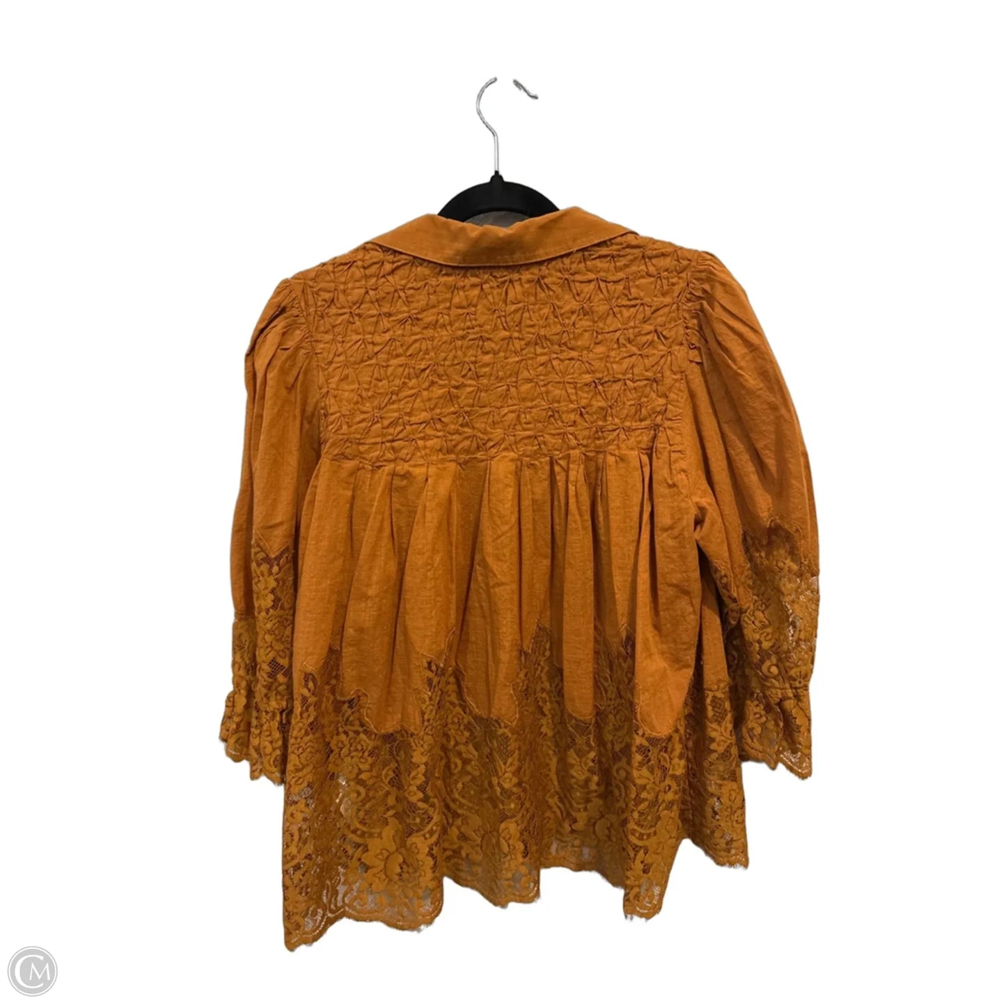 Blouse 3/4 Sleeve By Anthropologie In Orange, Size: S
