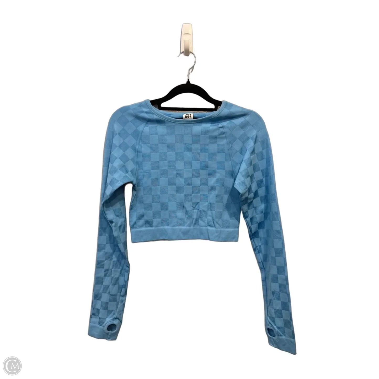 Athletic Top Long Sleeve Collar By Joy Lab In Blue, Size: M