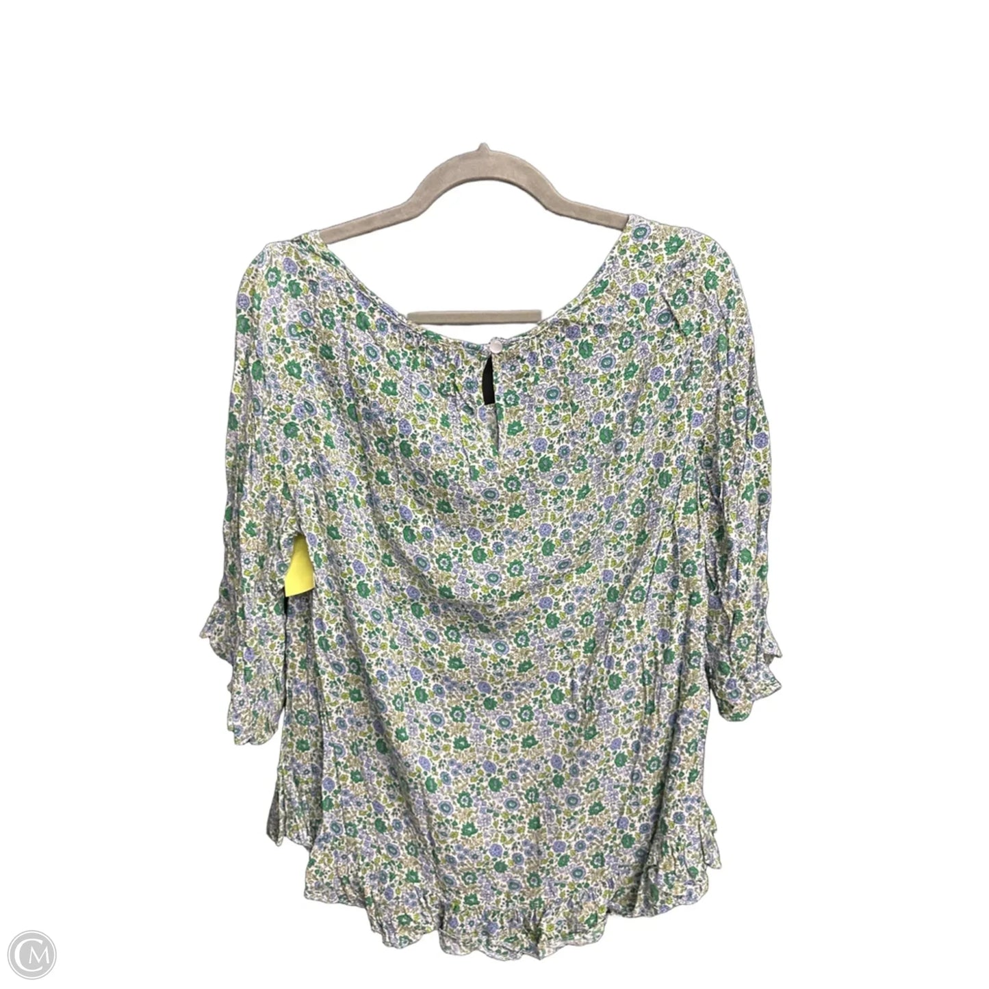 Top 3/4 Sleeve By Cynthia Rowley In Floral Print, Size: L